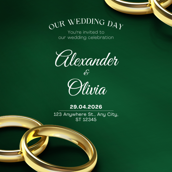 Green & Simple Wedding Card DP-WI-012